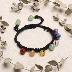Kalavati Agate Authentic 7 Chakra Black Thread Bracelet