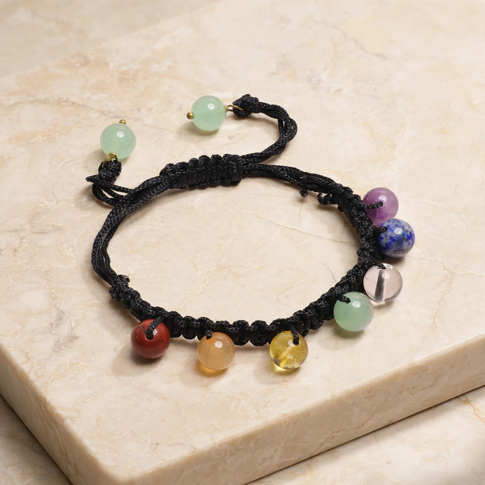 Kalavati Agate Authentic 7 Chakra Black Thread Bracelet