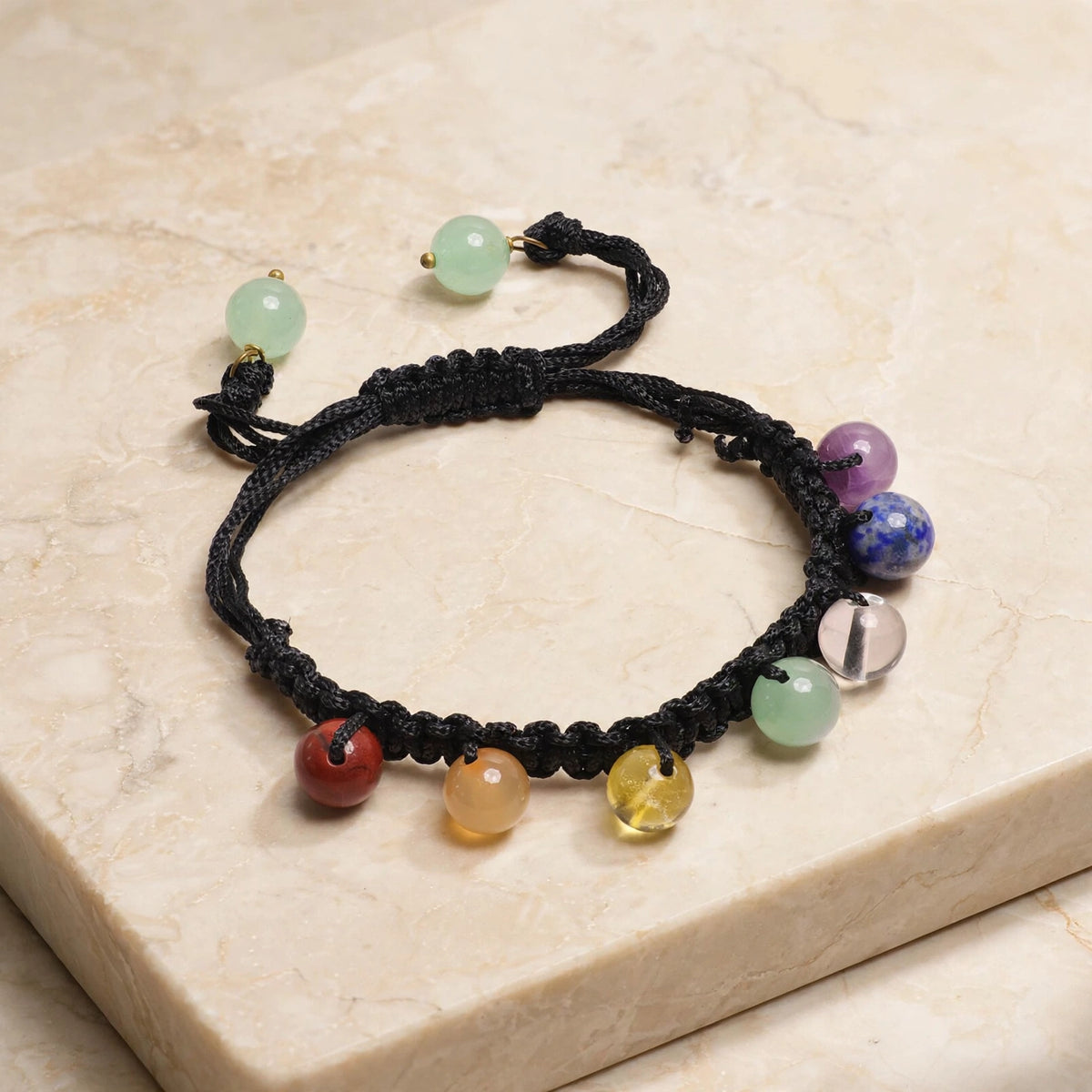 Kalavati Agate Authentic 7 Chakra Black Thread Bracelet
