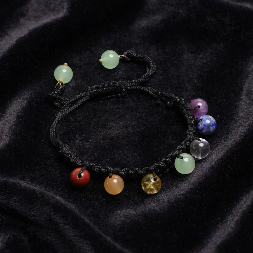 Kalavati Agate Authentic 7 Chakra Black Thread Bracelet