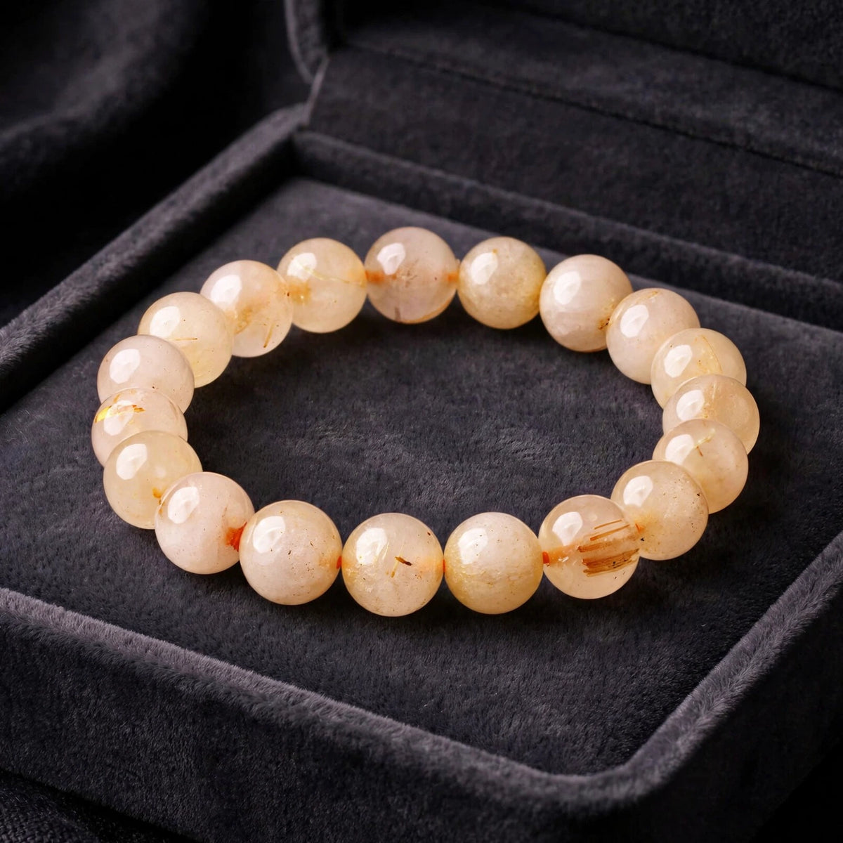 Premium Golden Rutilated Quartz Gemstone Bracelet
