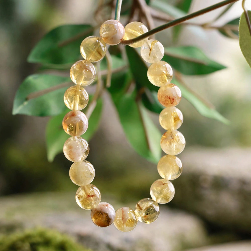 Natural Citrine Crystal Beaded Bracelet