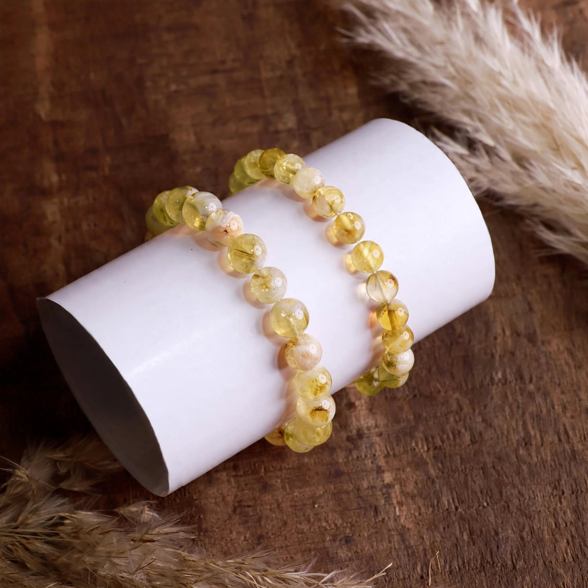 Natural Citrine Crystal Beaded Bracelet