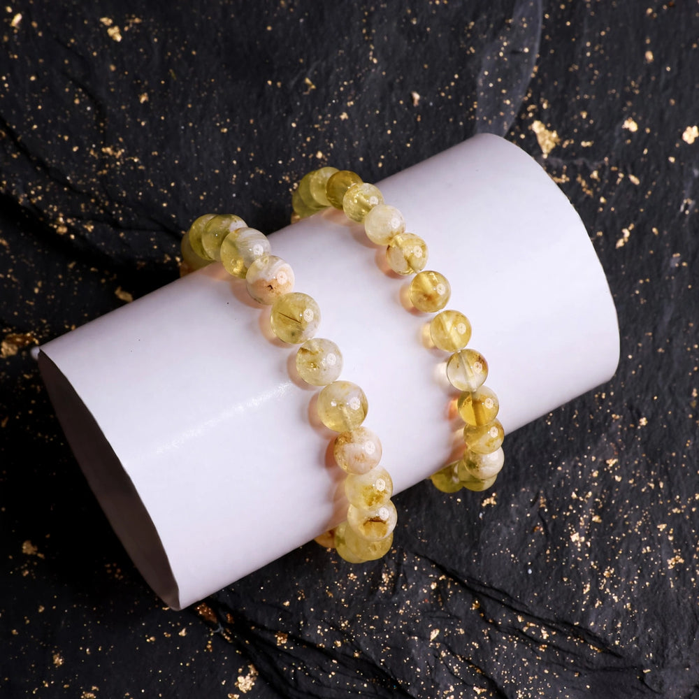 Natural Citrine Crystal Beaded Bracelet