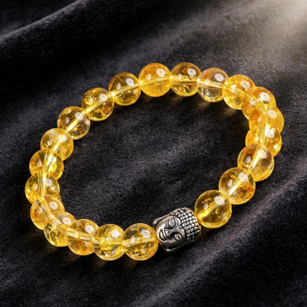 Premium Citrine Buddha Gemstone Bracelet