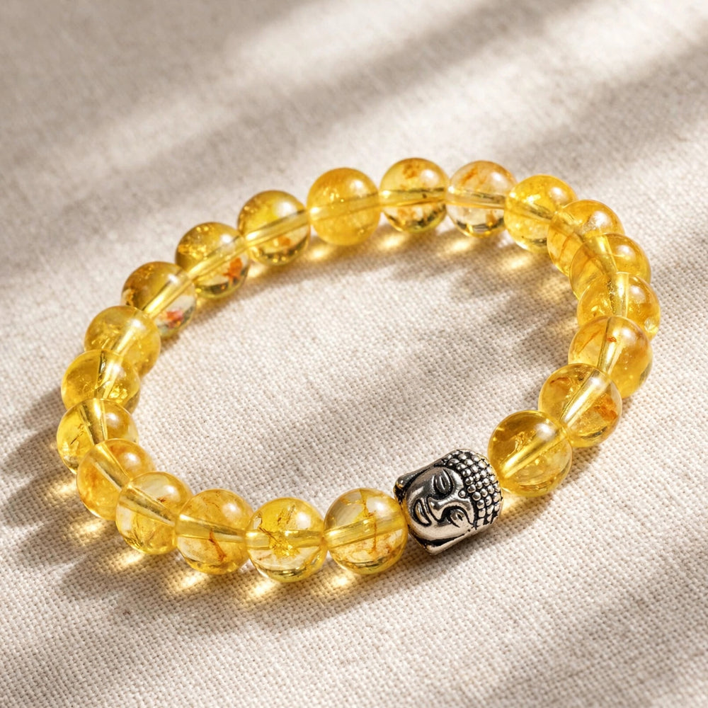 Premium Citrine Buddha Gemstone Bracelet