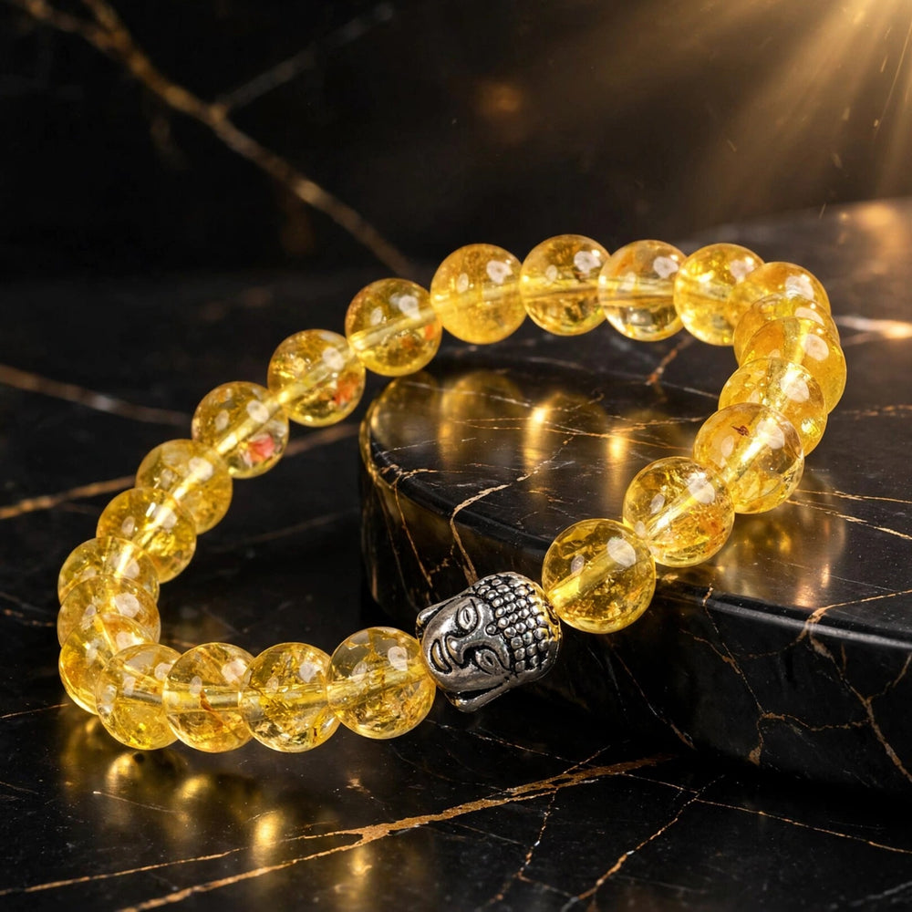 Premium Citrine Buddha Gemstone Bracelet