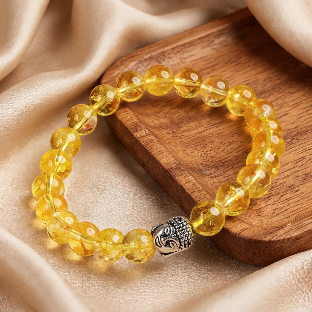 Premium Citrine Buddha Gemstone Bracelet