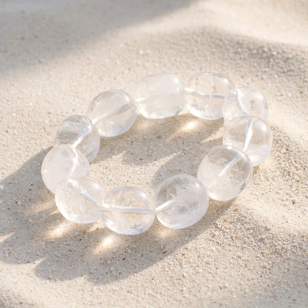 Authentic Clear Quartz Chunky Beads Bracelet