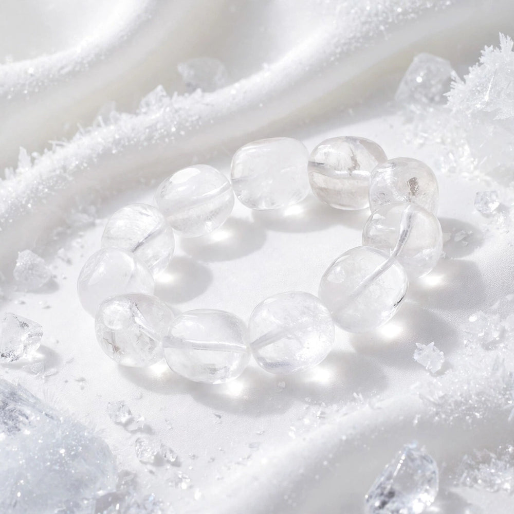 Authentic Clear Quartz Chunky Beads Bracelet