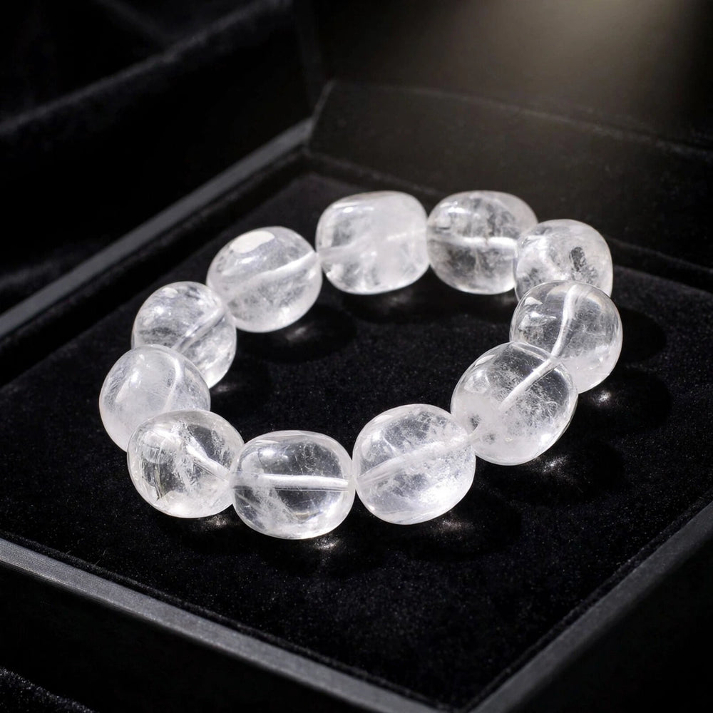 Authentic Clear Quartz Chunky Beads Bracelet