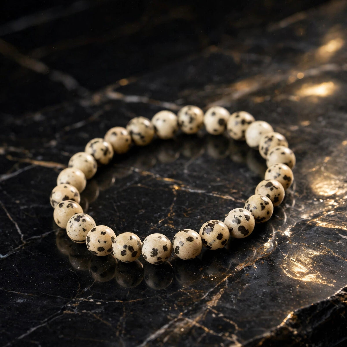 Natural Dalmatian Jasper Crystal Bracelet