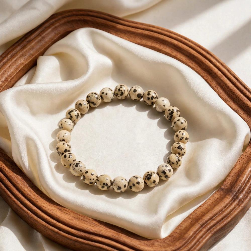 Natural Dalmatian Jasper Crystal Bracelet