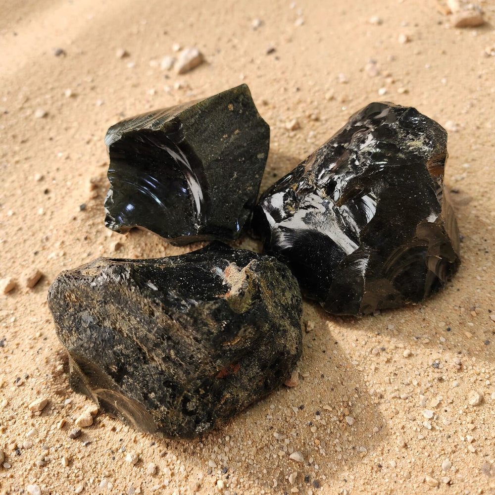 Kalavati Agate Premium Raw Black Obsidian Stone