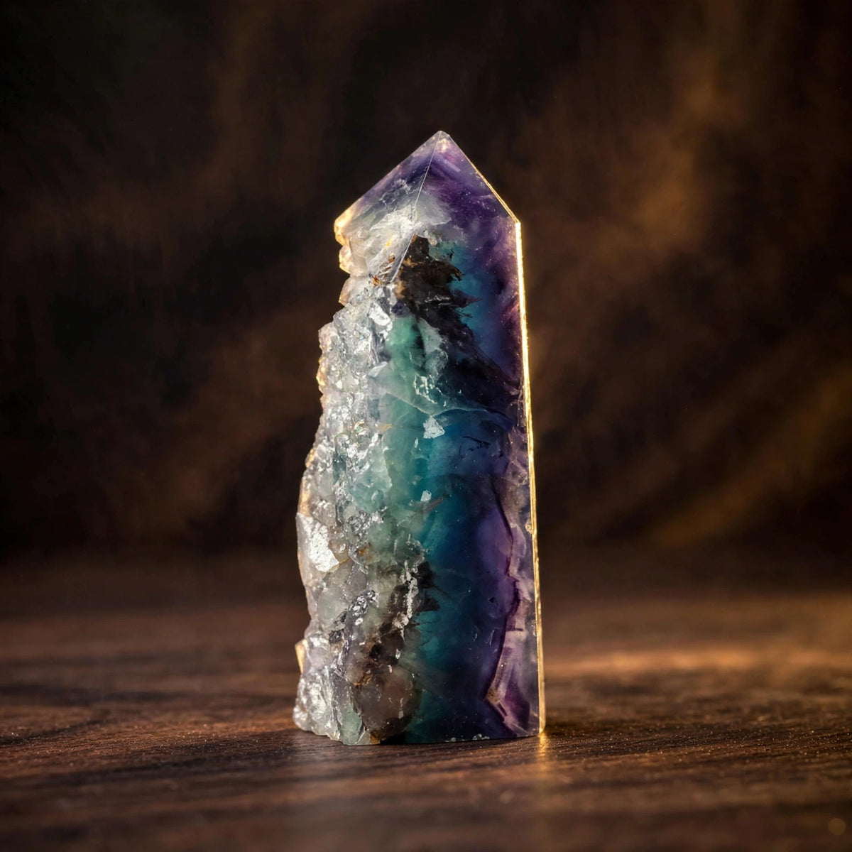 Kalavati Agate Premium Rainbow Fluorite Crystal Tower