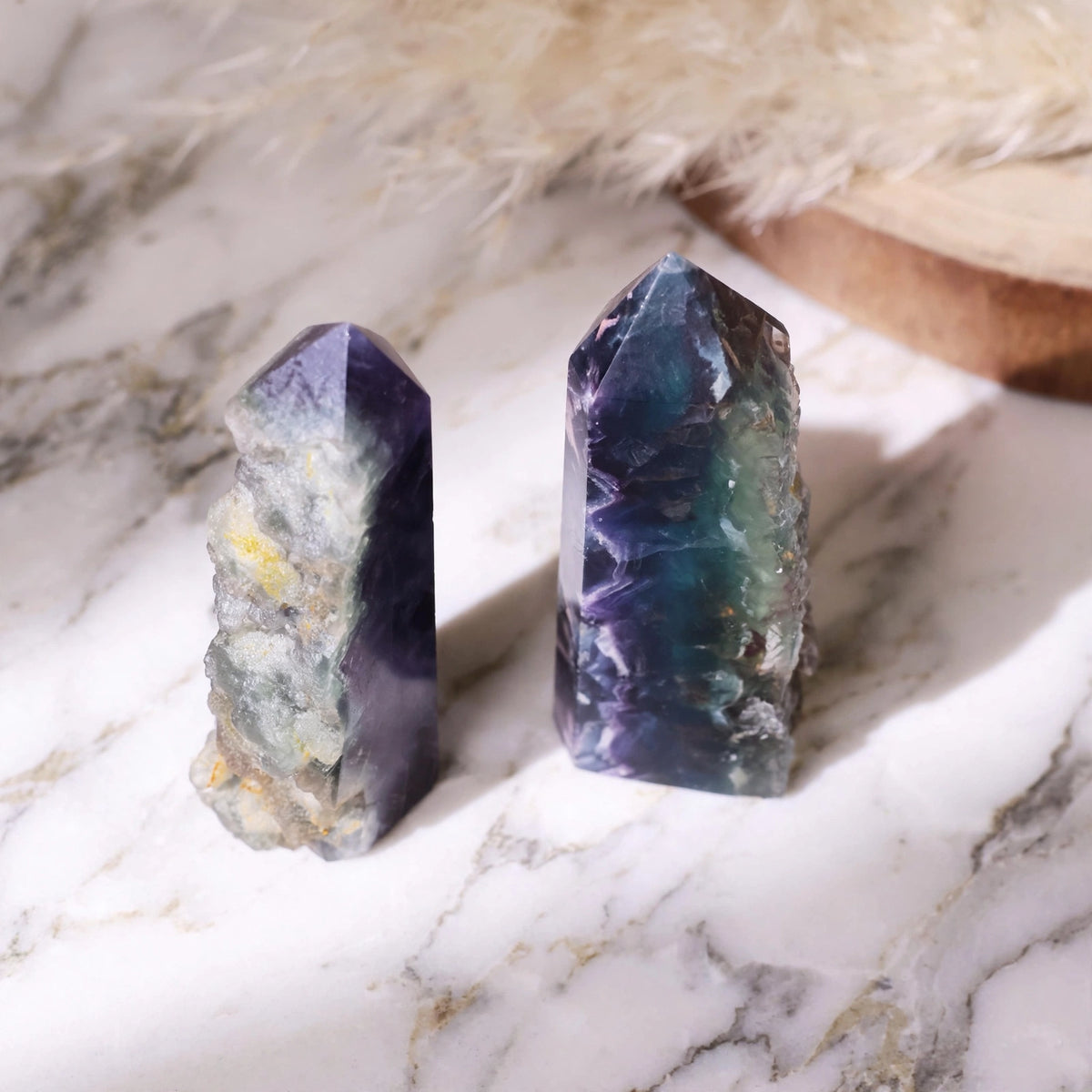 Kalavati Agate Premium Rainbow Fluorite Crystal Tower