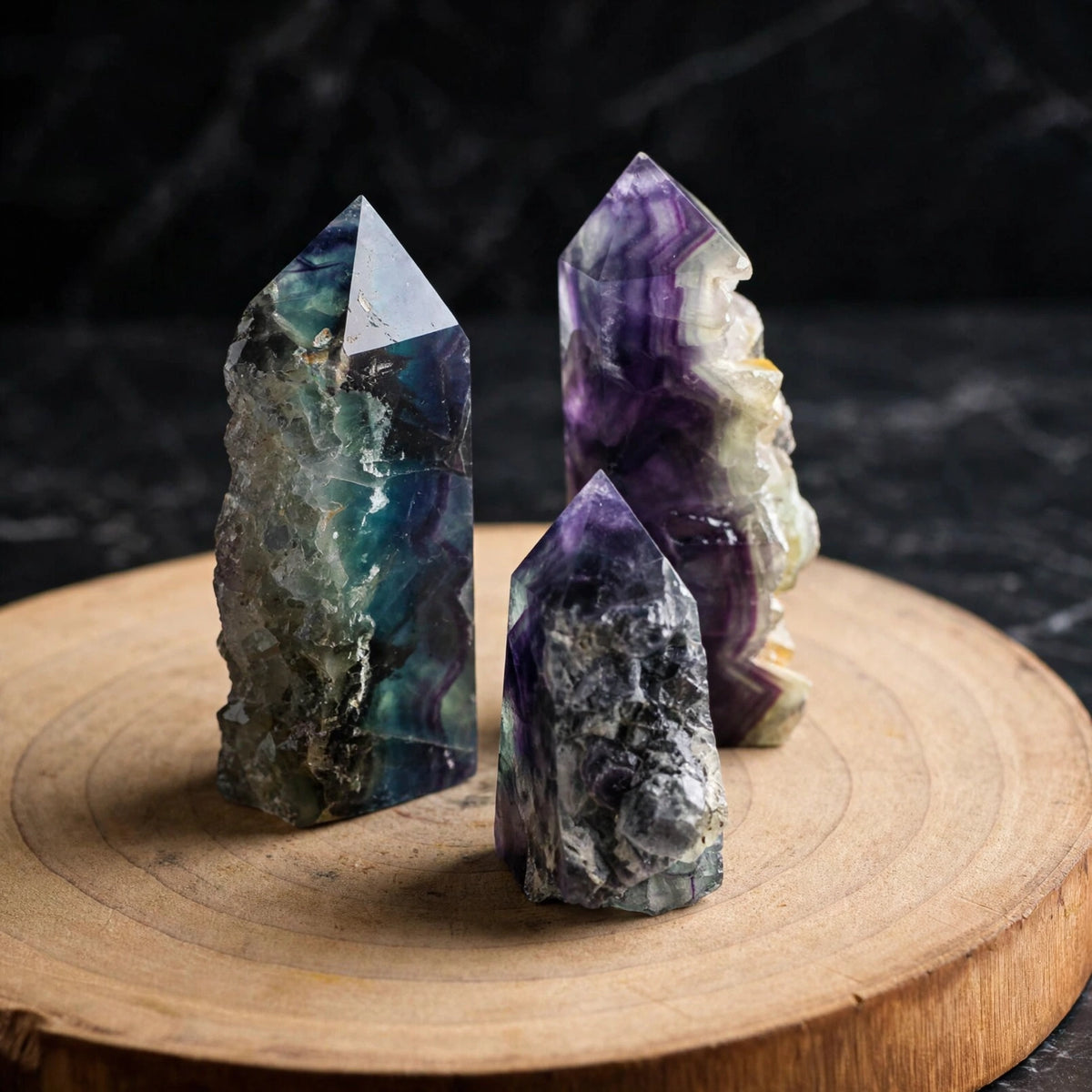 Kalavati Agate Premium Rainbow Fluorite Crystal Tower