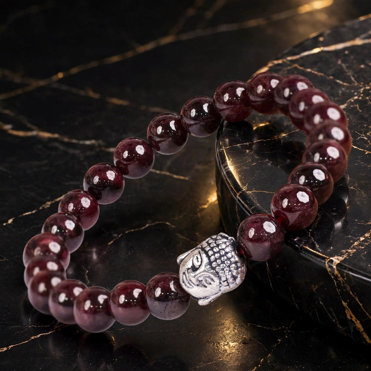 Divine Garnet Buddha Energy Bracelet