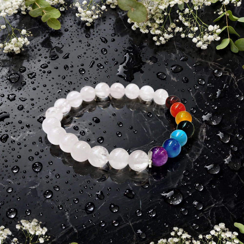 Divine Rose Quartz 7 Chakra Energy Bracelet