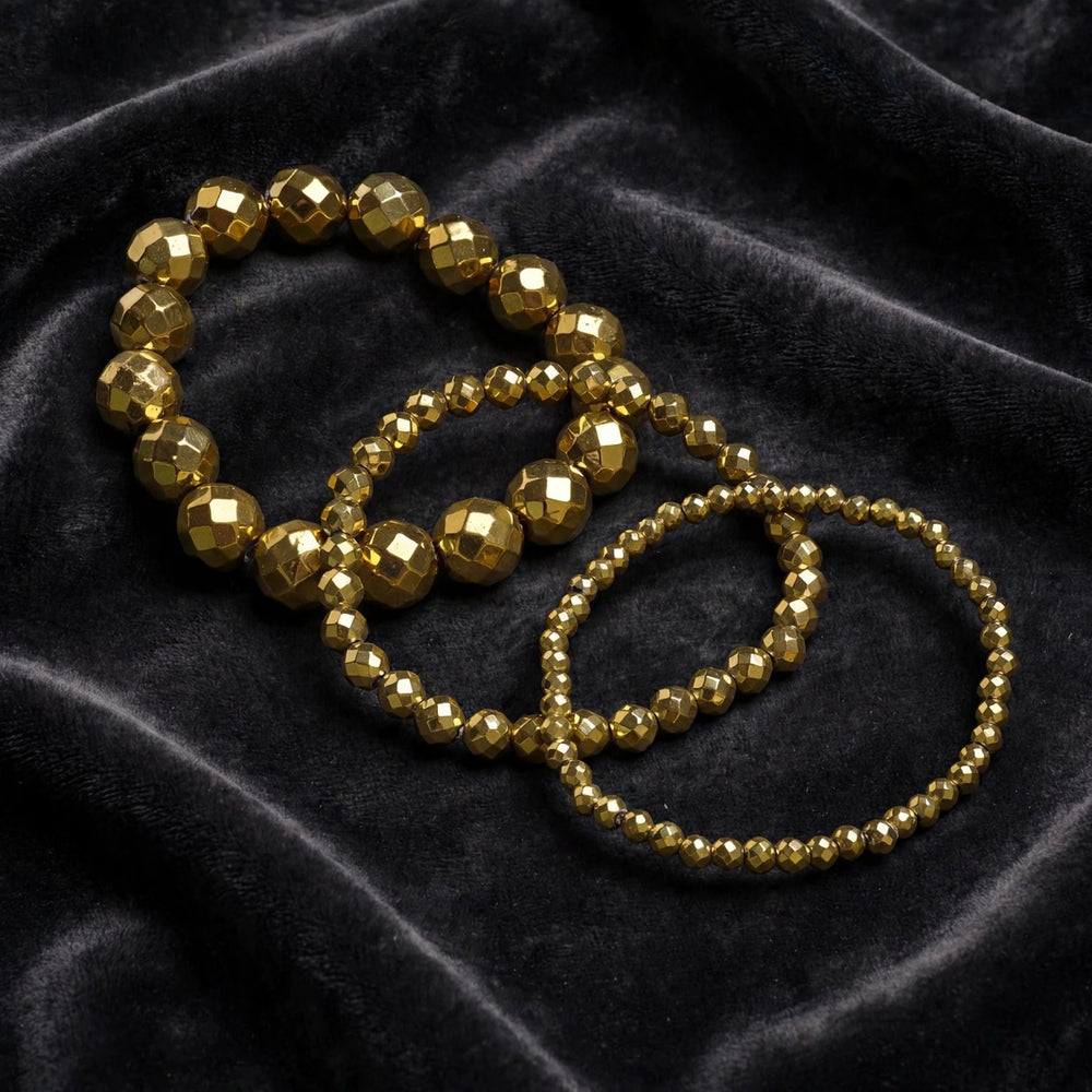 Premium Golden Hematite Gemstone Bracelet