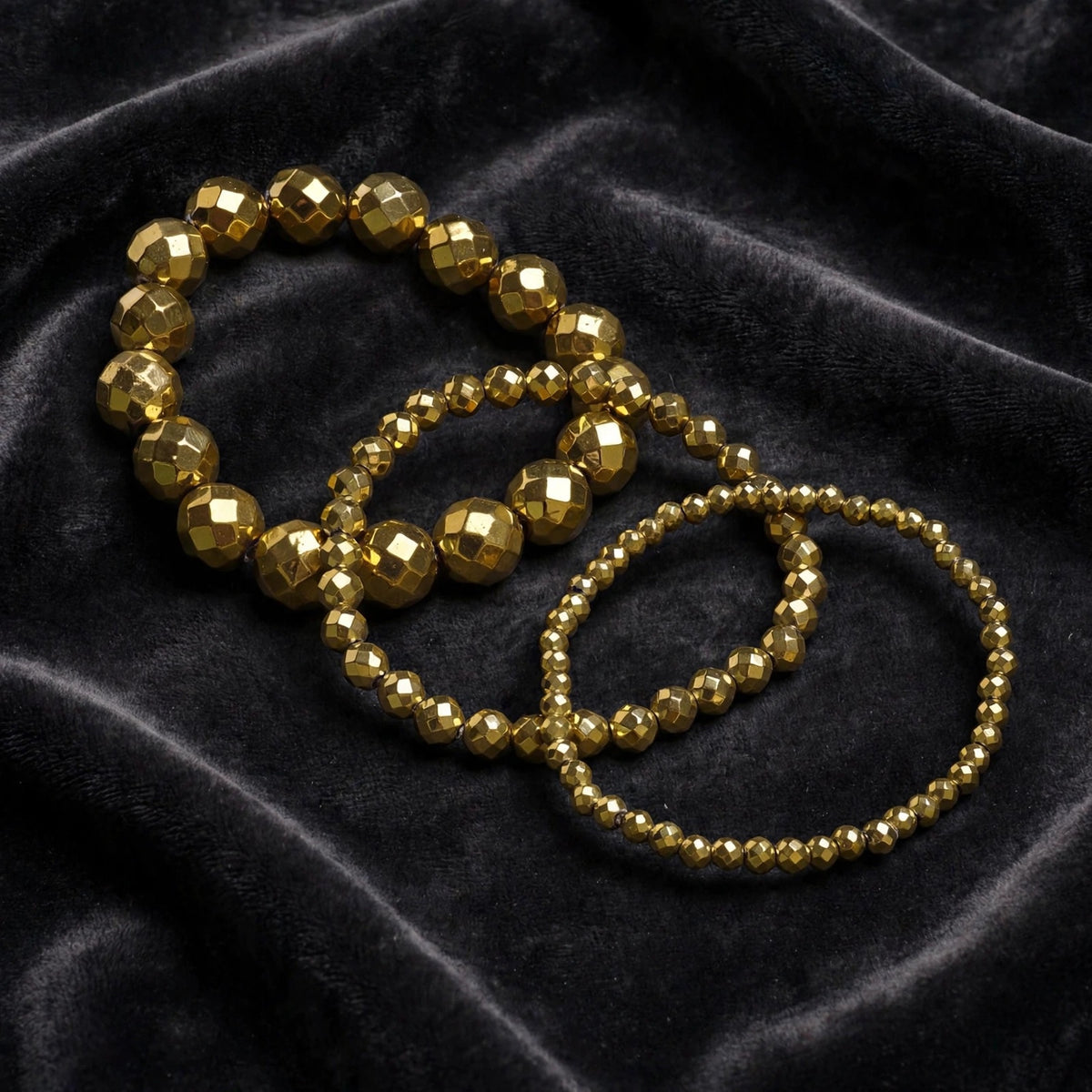 Premium Golden Hematite Gemstone Bracelet