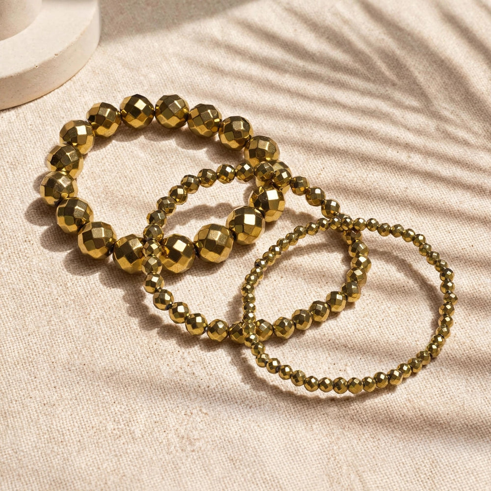 Premium Golden Hematite Gemstone Bracelet