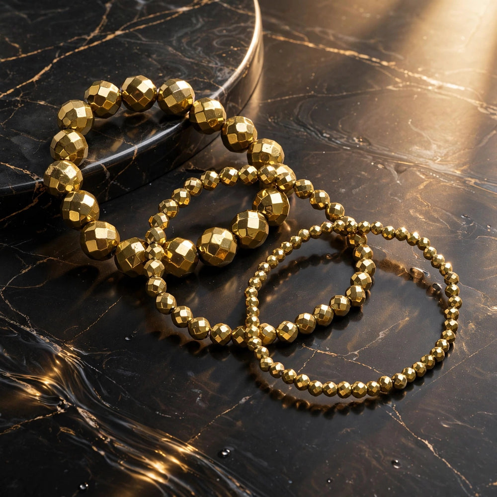 Premium Golden Hematite Gemstone Bracelet