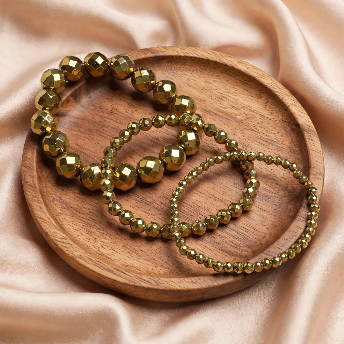 Premium Golden Hematite Gemstone Bracelet