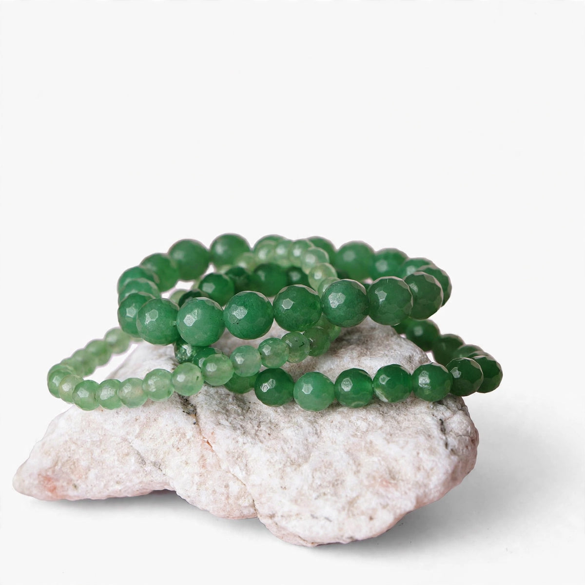 Kalavati Agate Authentic Green Aventurine Faceted Beaded Bracelet