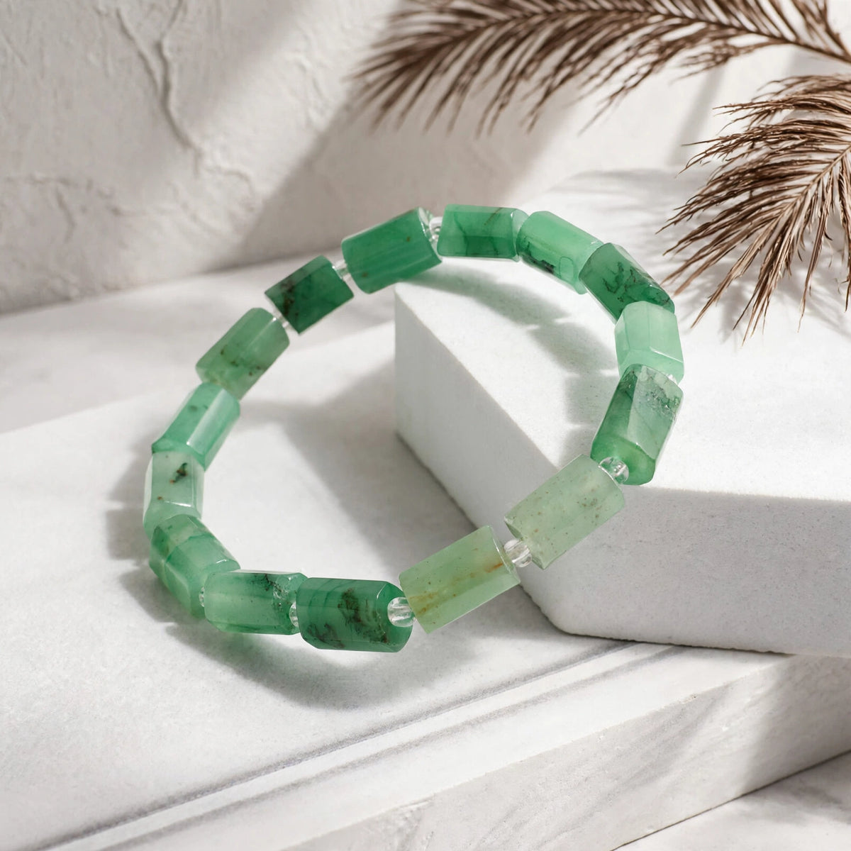 Authentic Green Aventurine Tube Bracelet