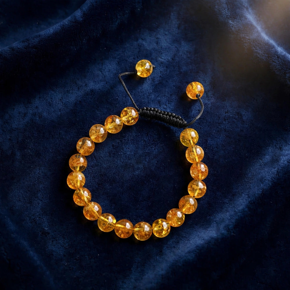 Natural Yellow Citrine Crystal Bracelet
