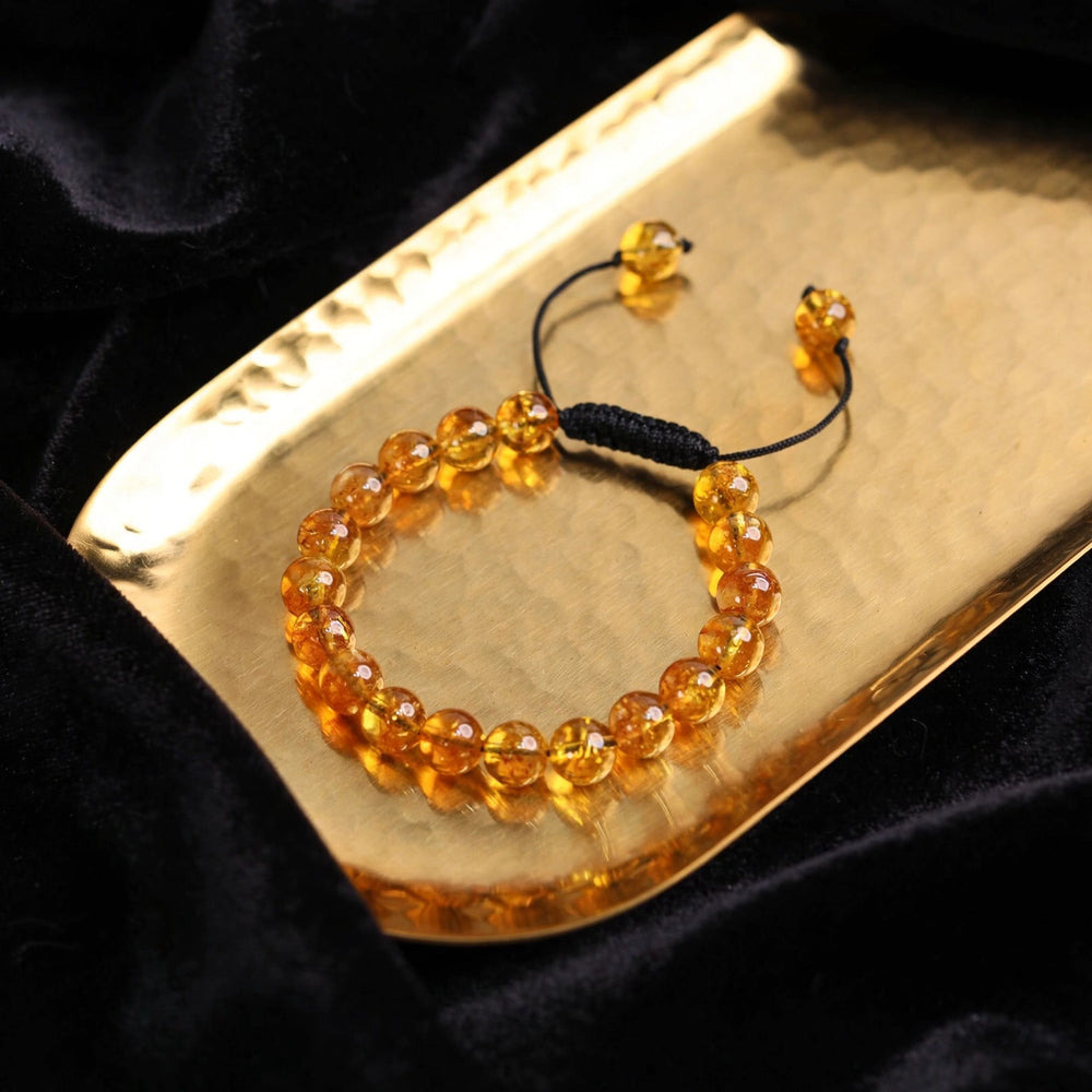 Natural Yellow Citrine Crystal Bracelet