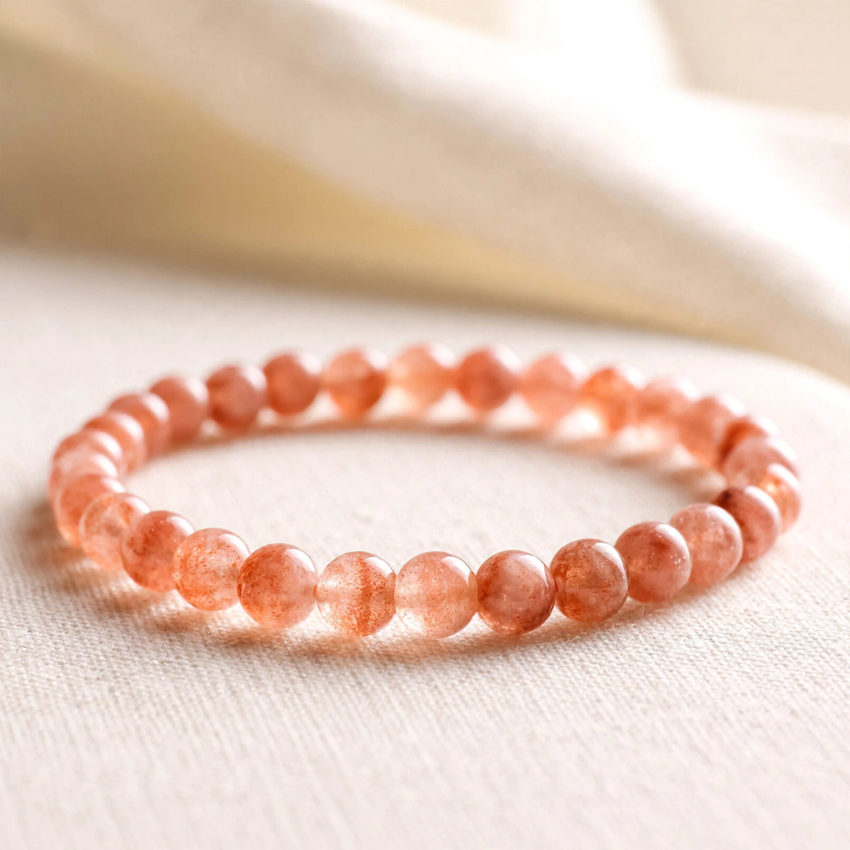 Kalavati Agate Authentic Sunstone Beaded Bracelet