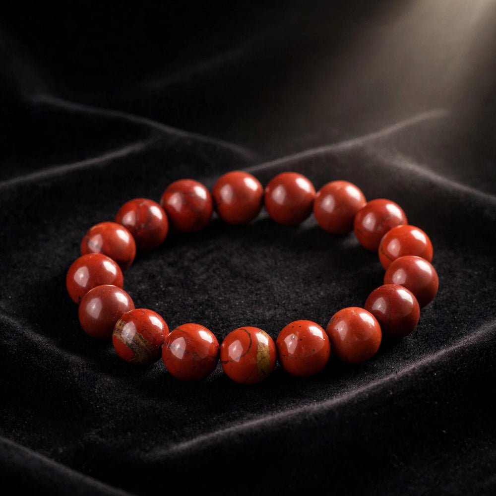 Kalavati Agate Premium Red Jasper Beaded Bracelet