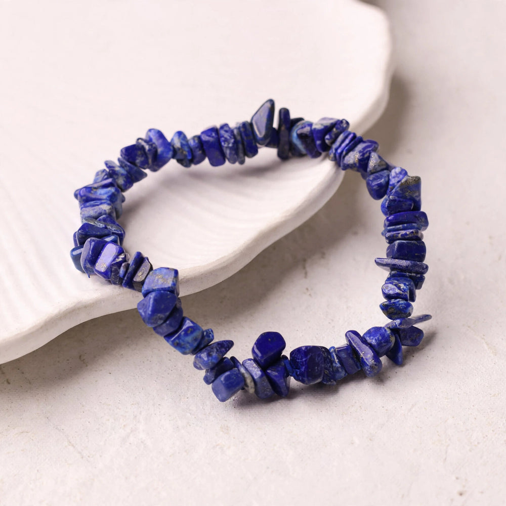 Kalavati Agate Natural Lapis Lazuli Chip Bracelet