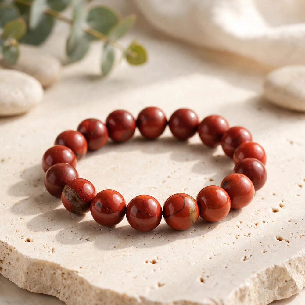 Kalavati Agate Premium Red Jasper Beaded Bracelet