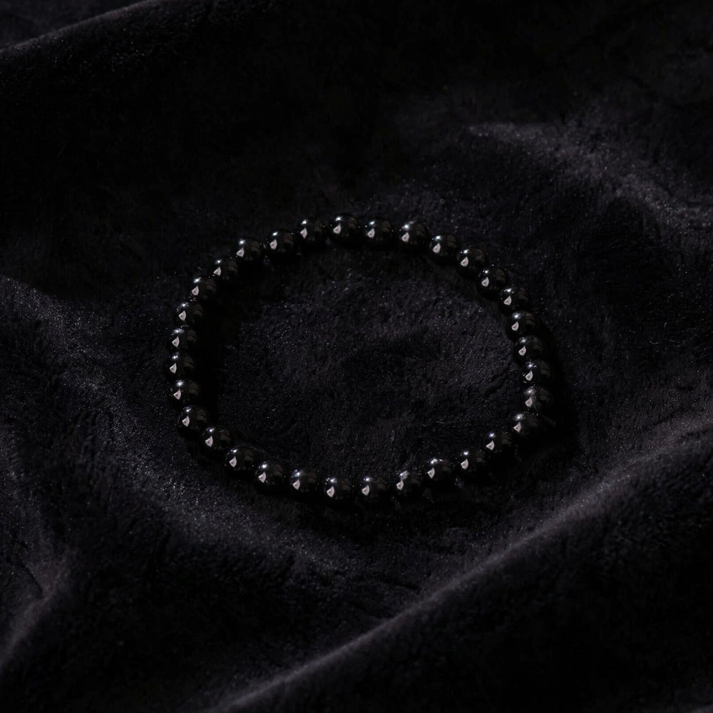 Kalavati Agate Authentic Black Obsidian Beaded Bracelet