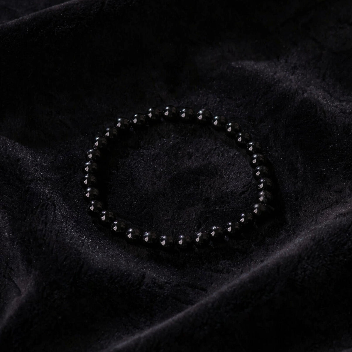 Kalavati Agate Authentic Black Obsidian Beaded Bracelet