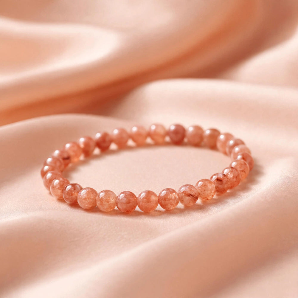 Kalavati Agate Authentic Sunstone Beaded Bracelet
