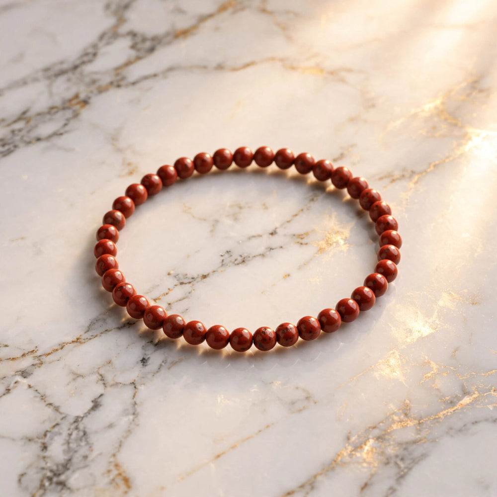 Kalavati Agate Premium Red Jasper Beaded Bracelet