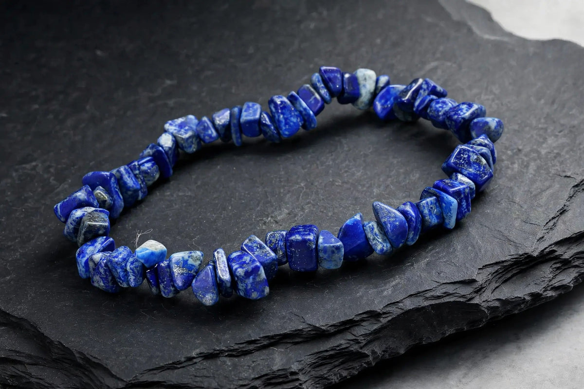 Kalavati Agate Natural Lapis Lazuli Chip Bracelet