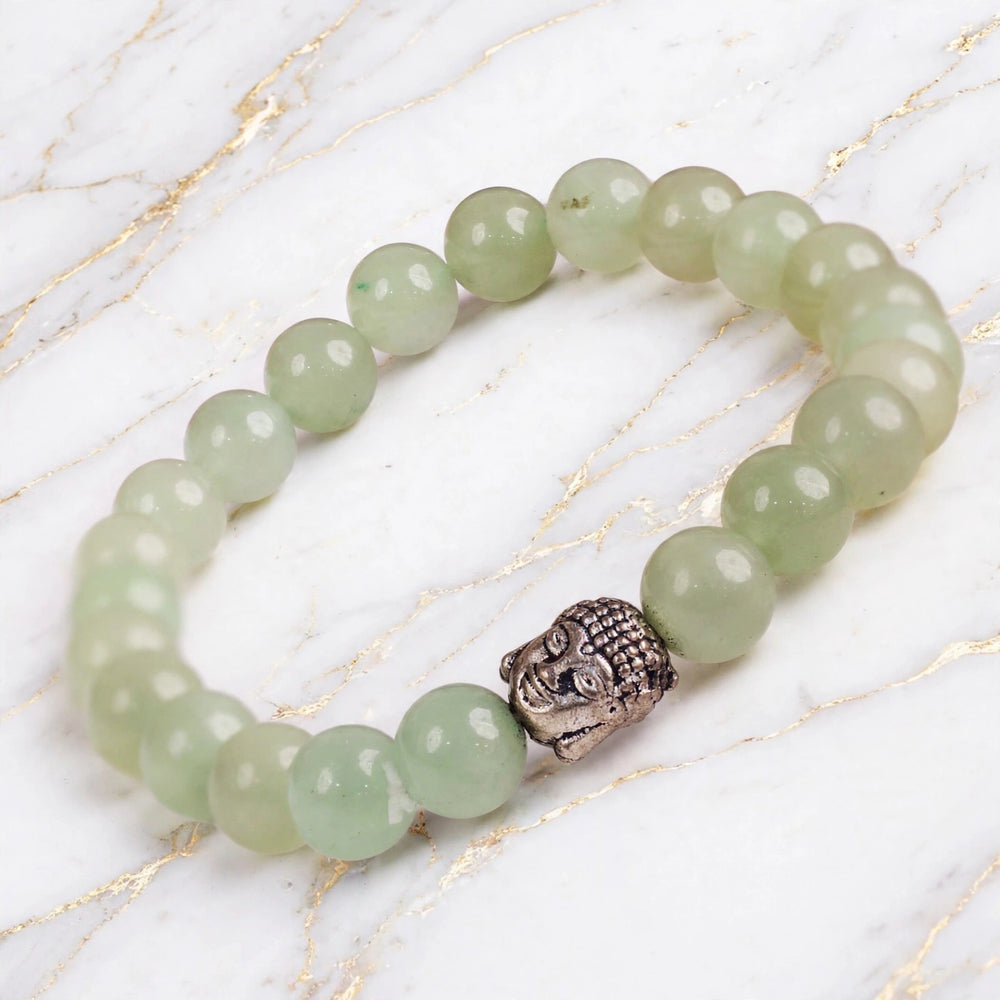 Natural Green Aventurine Buddha Beaded Bracelet