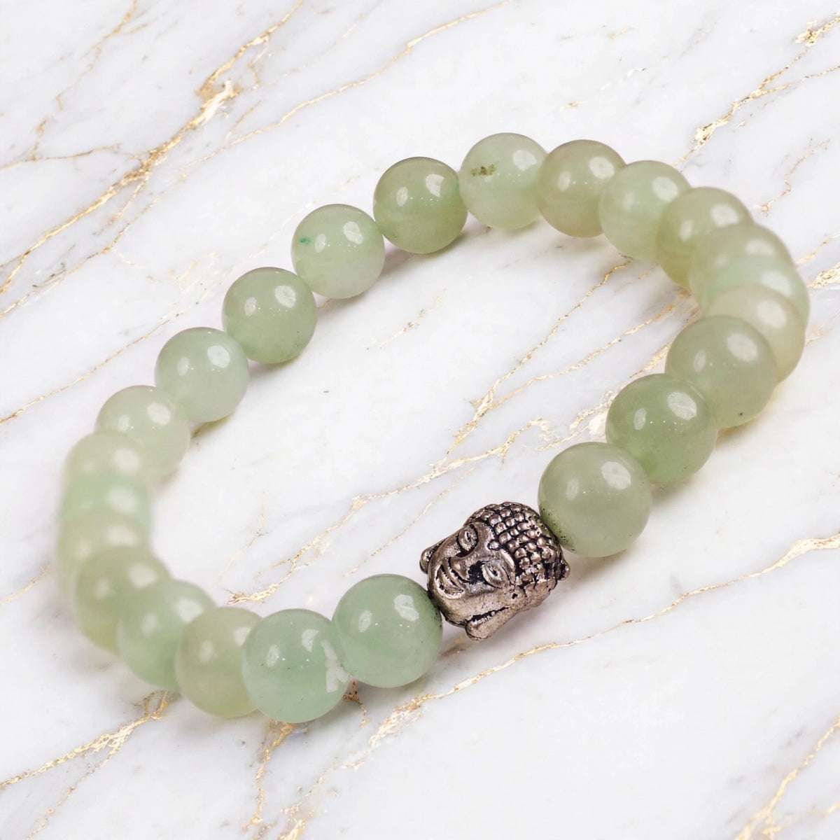 Natural Green Aventurine Buddha Beaded Bracelet