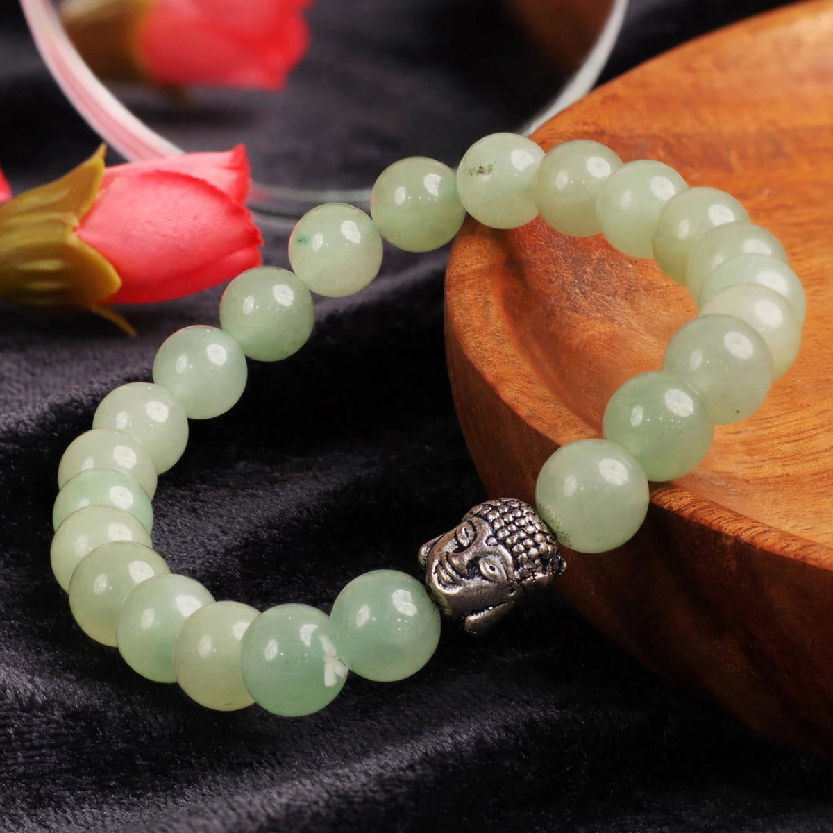 Natural Green Aventurine Buddha Beaded Bracelet