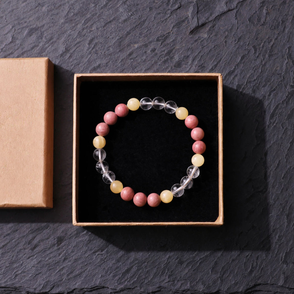 Rhodonite Yellow Aventurine Clear Quartz Harmony Bracelet