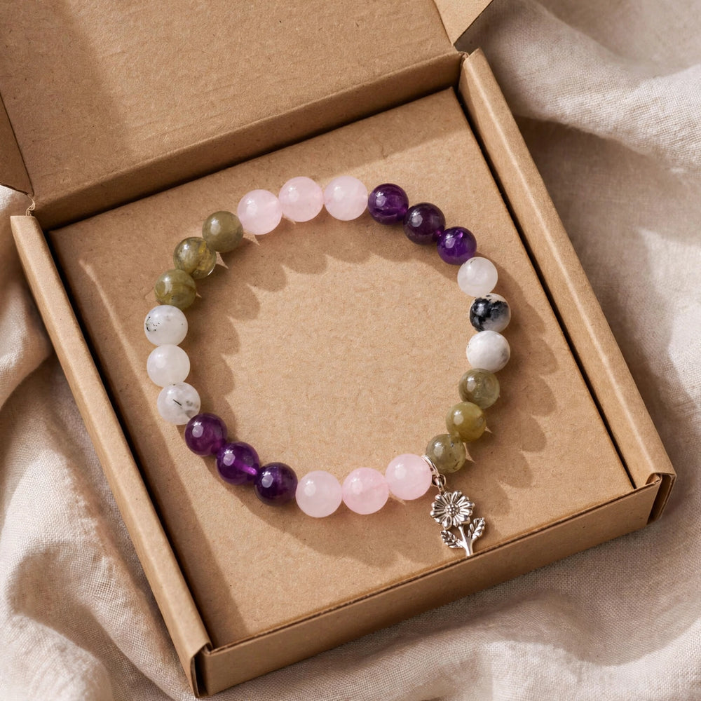 Kalavati Agate Divine Labradorite Moonstone Amethyst Bracelet