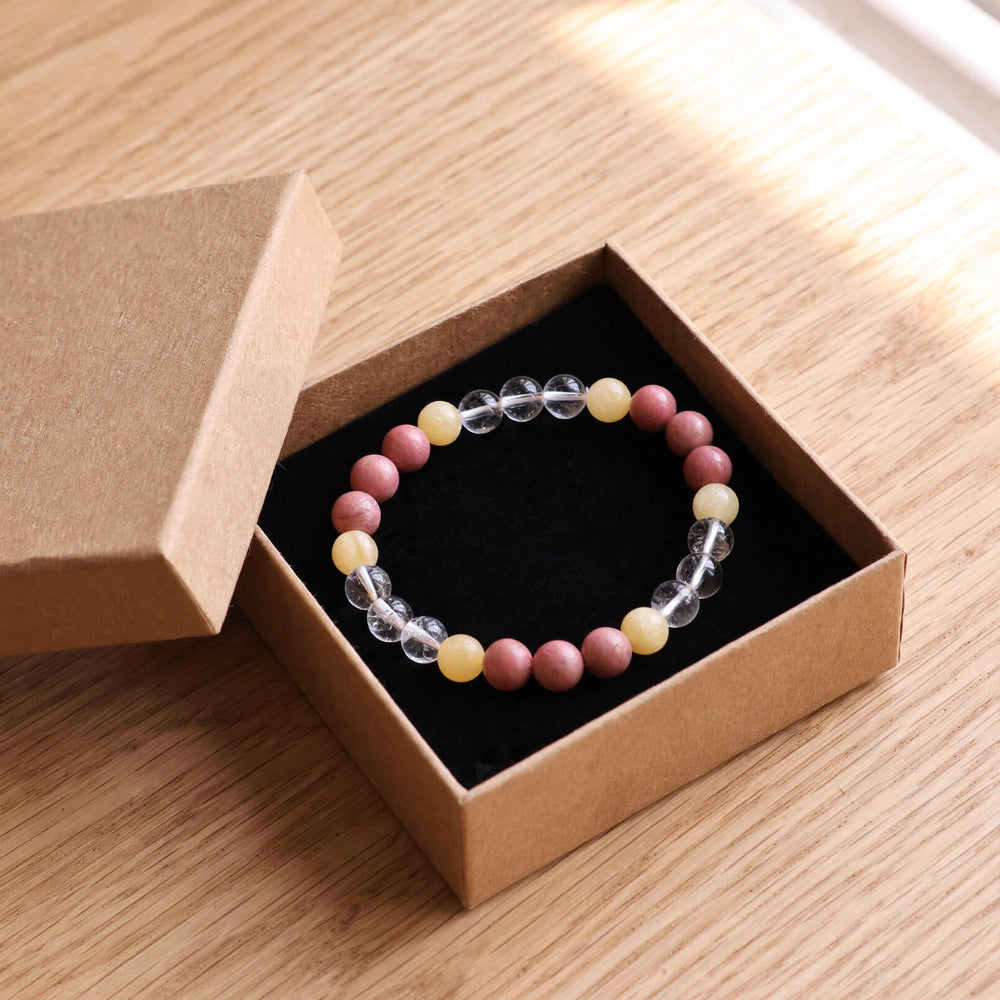Rhodonite Yellow Aventurine Clear Quartz Harmony Bracelet