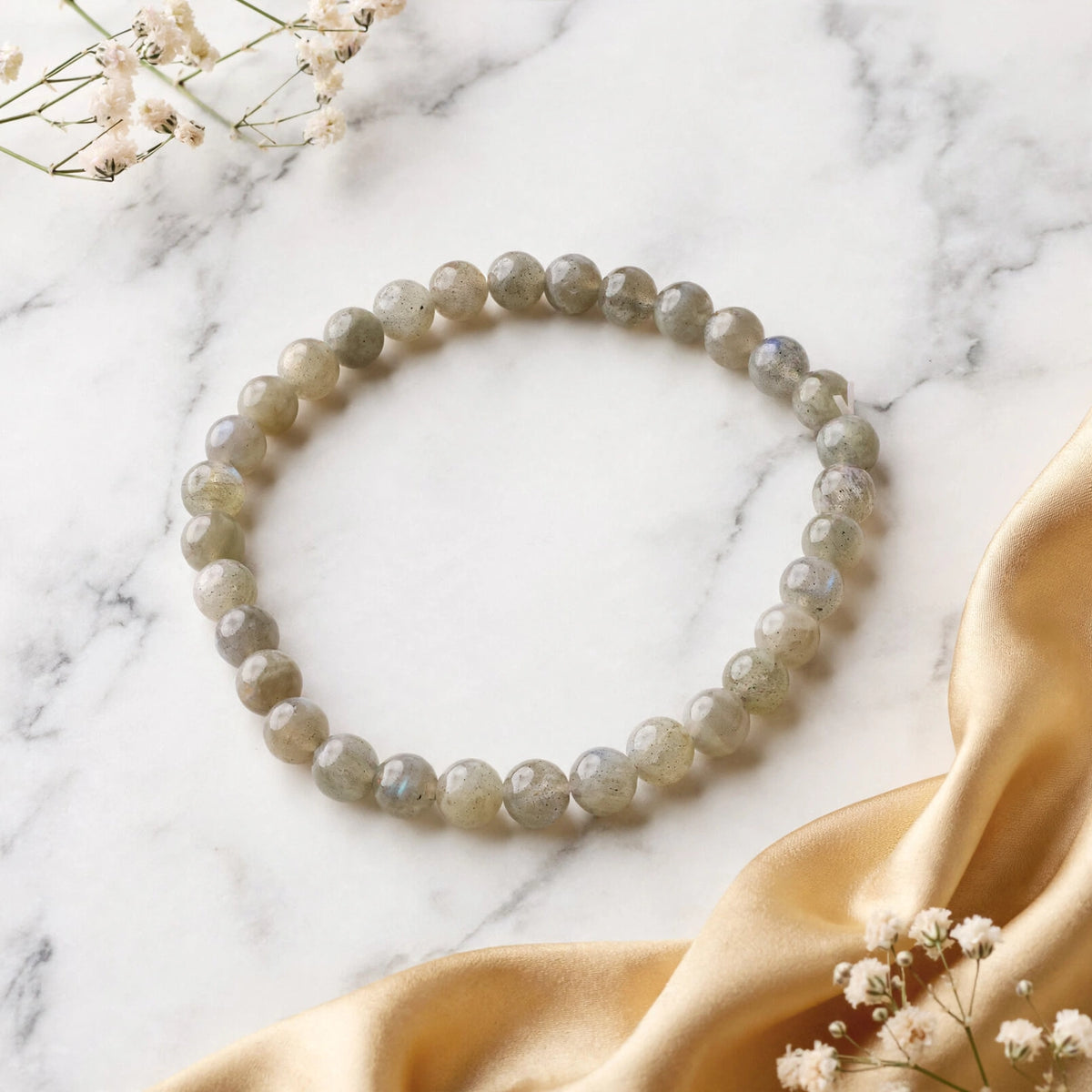 Kalavati Agate Natural Labradorite Beaded Bracelet