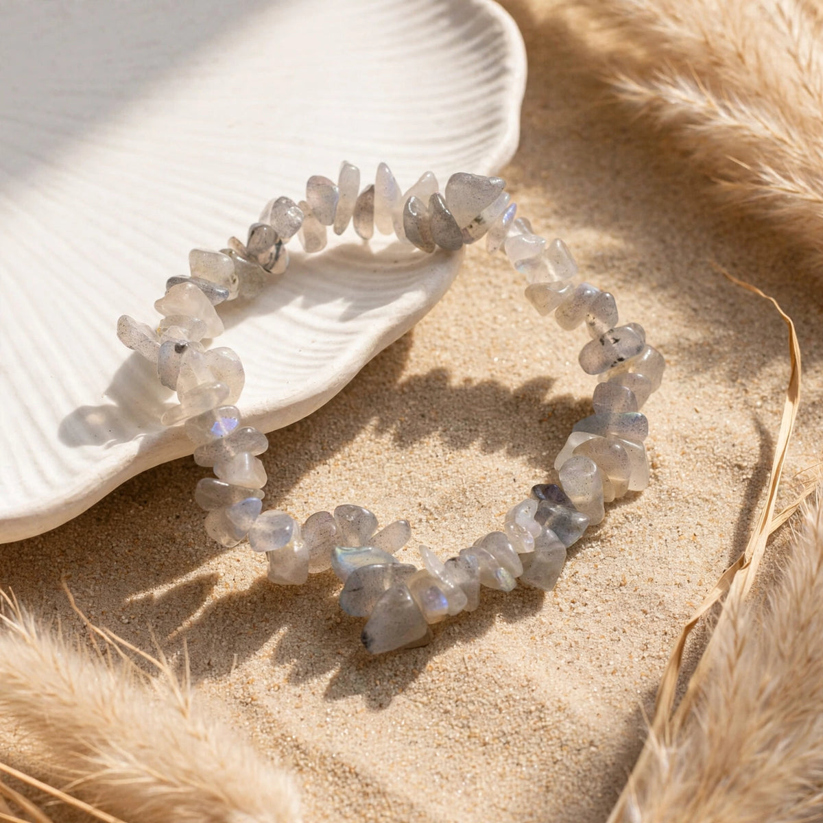 Kalavati Agate Natural Labradorite Chipstone Bracelet