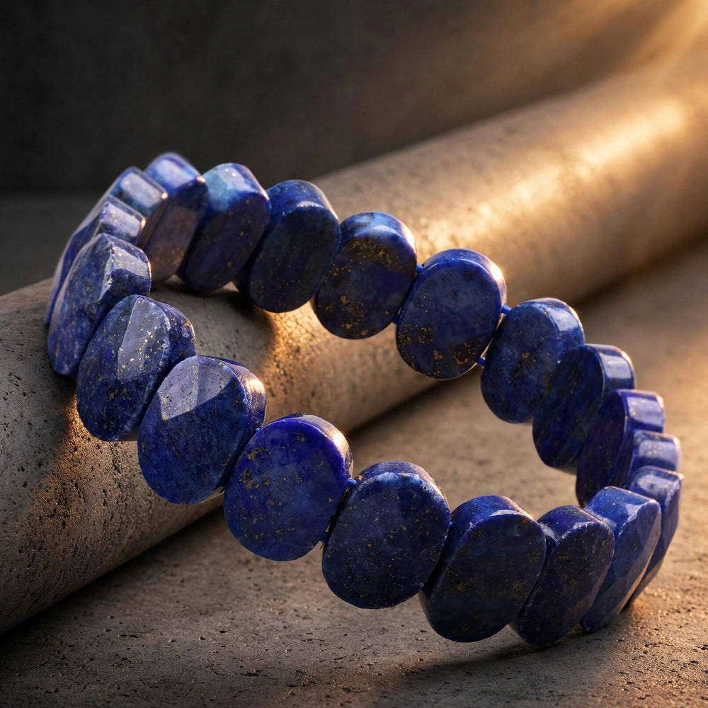 Premium Lapis Lazuli Oval Bead Bracelet